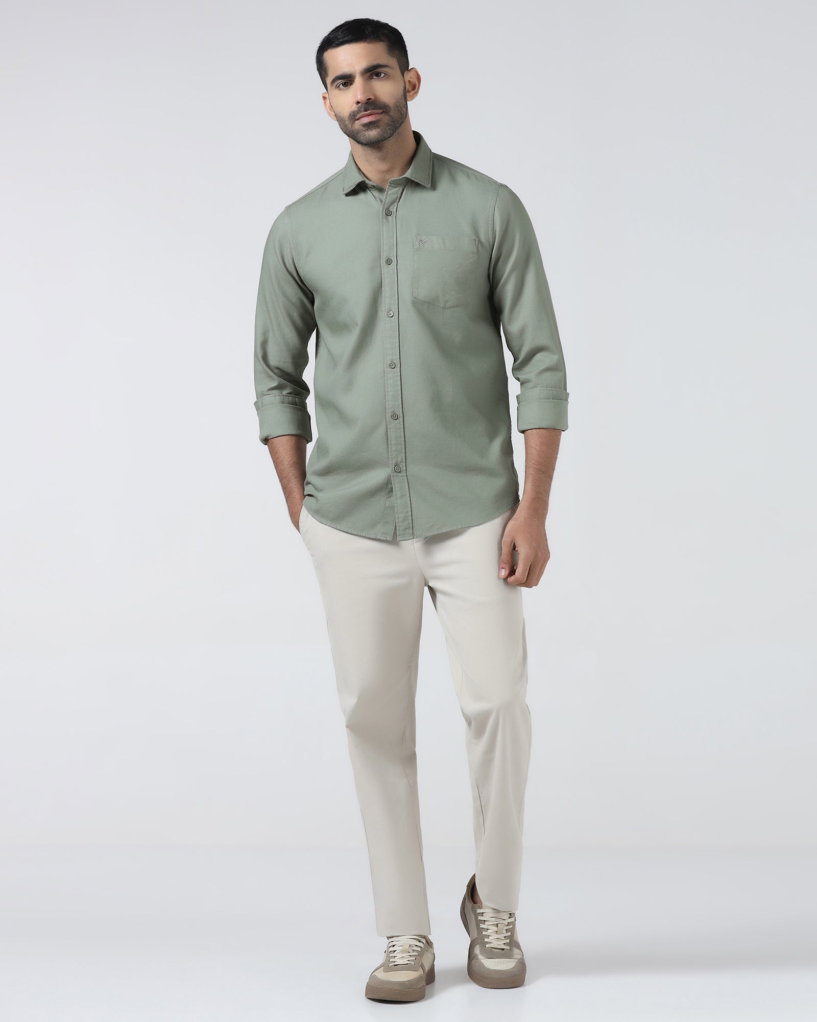 Olive Textured Shirt - Caty