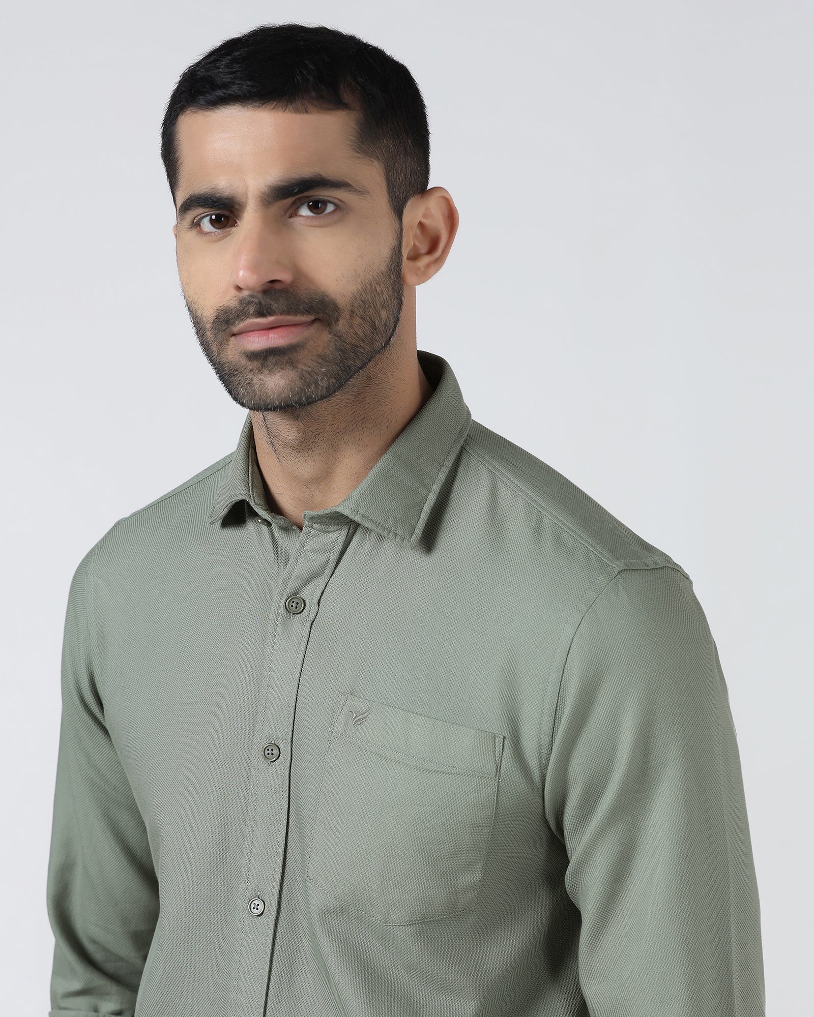 Olive Textured Shirt - Caty