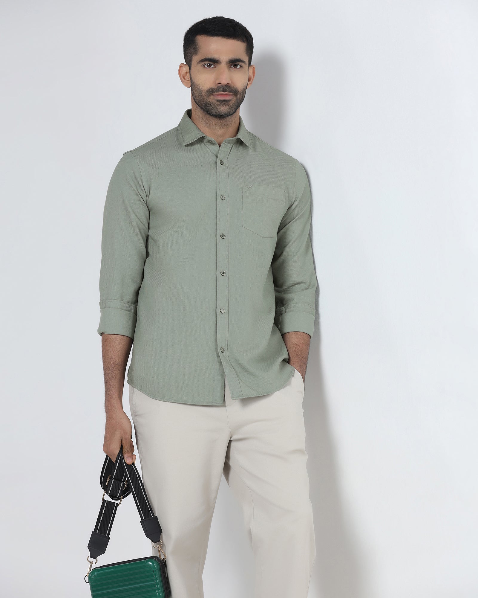 Olive Textured Shirt - Caty