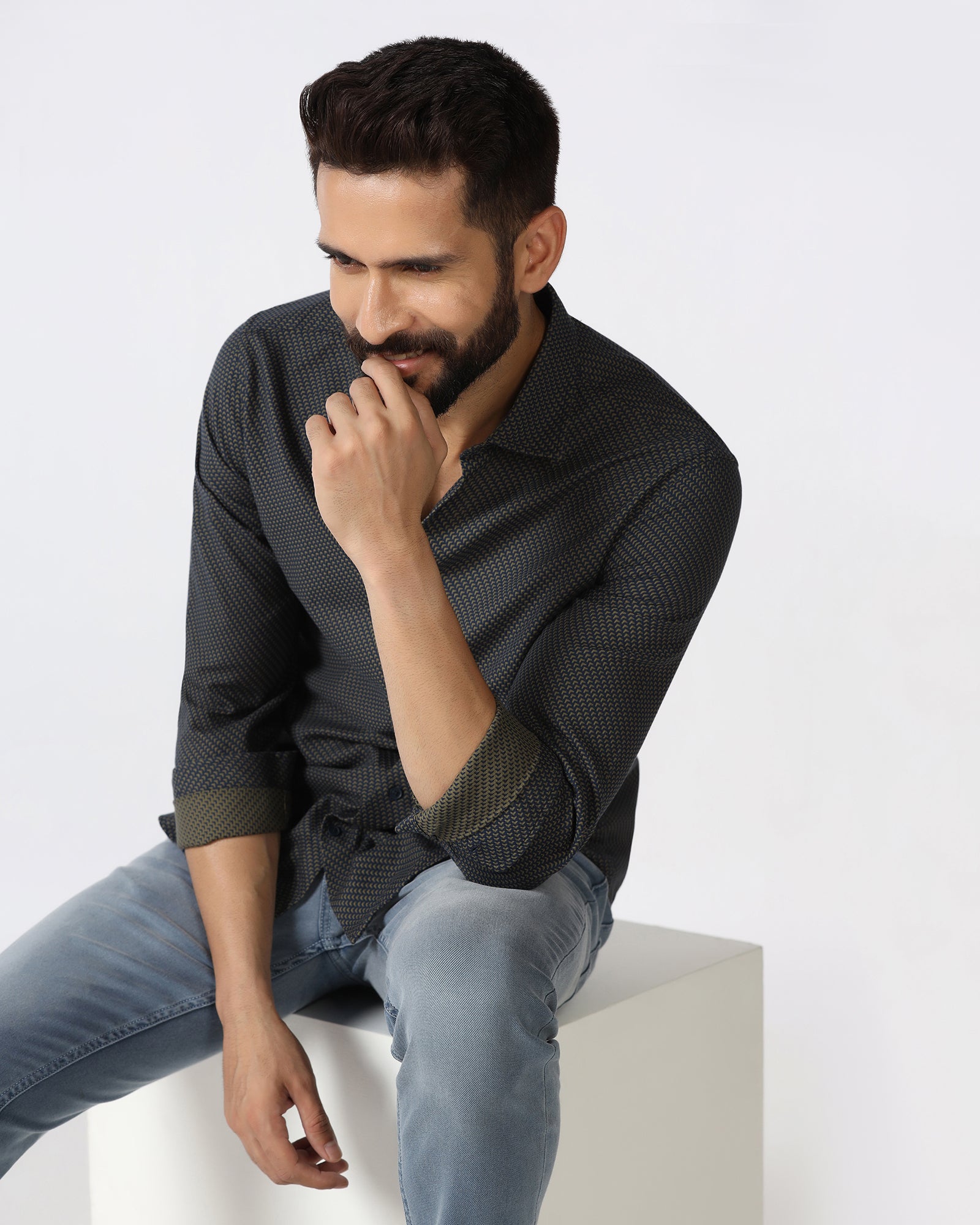 Olive Textured Shirt - Durlan