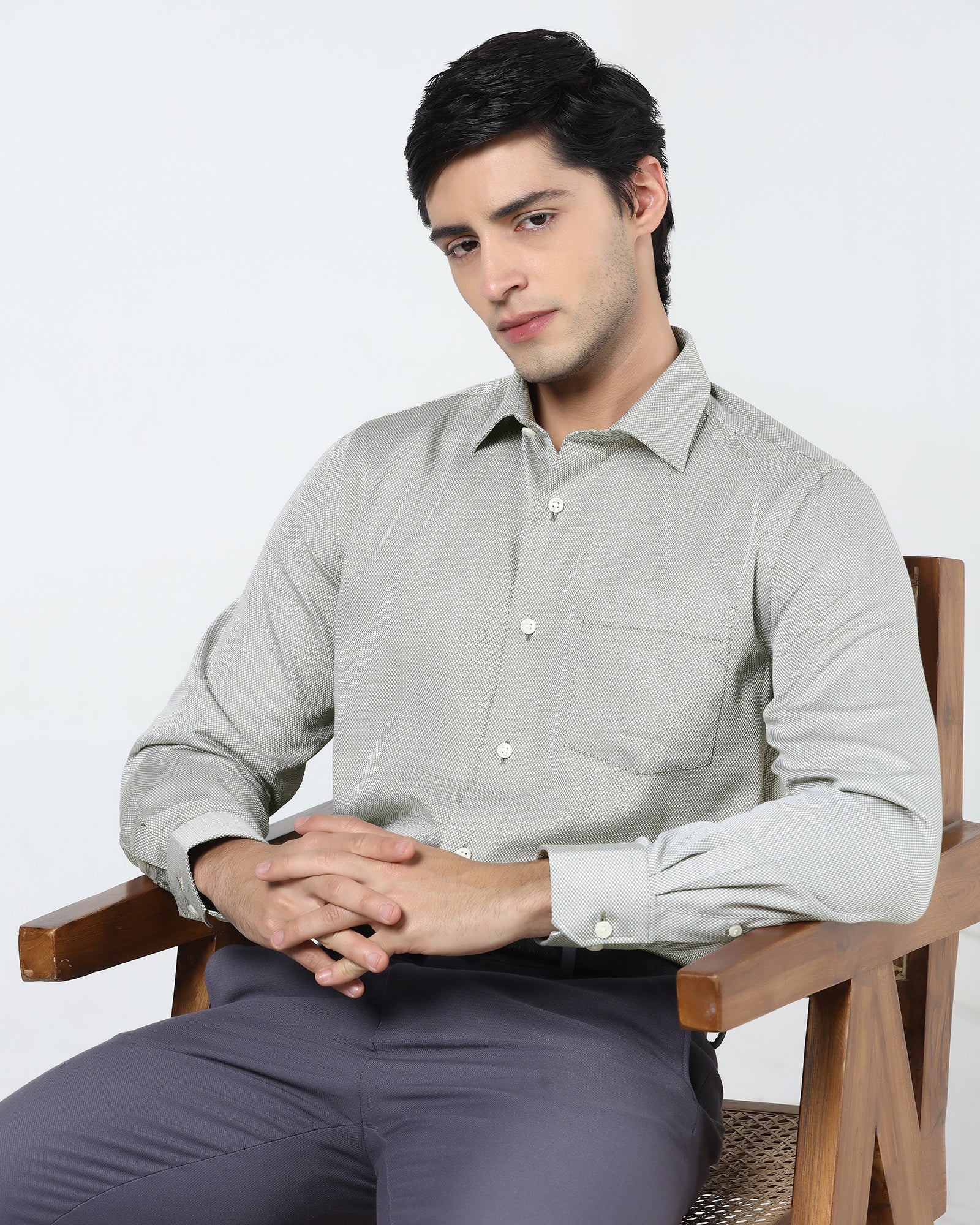 Olive Textured Shirt - Thanos