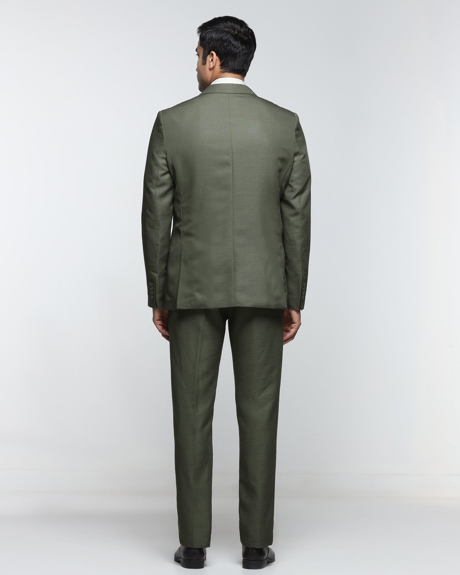 Olive Two Piece Check Suit - Delton