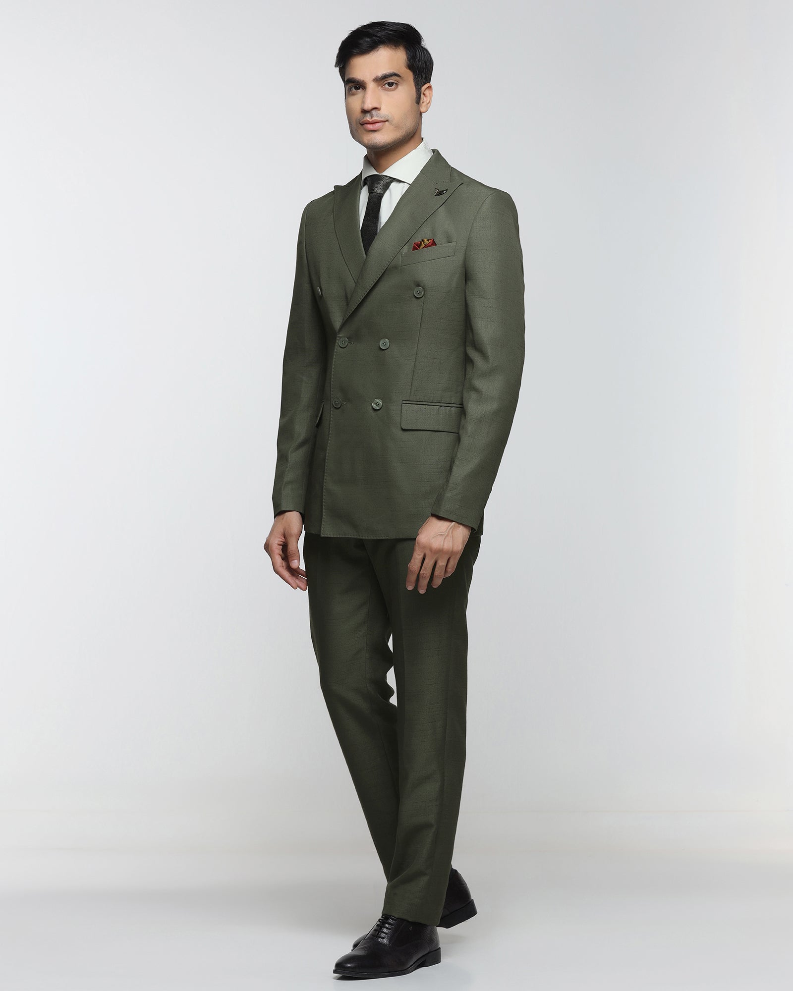 Olive Two Piece Check Suit - Delton