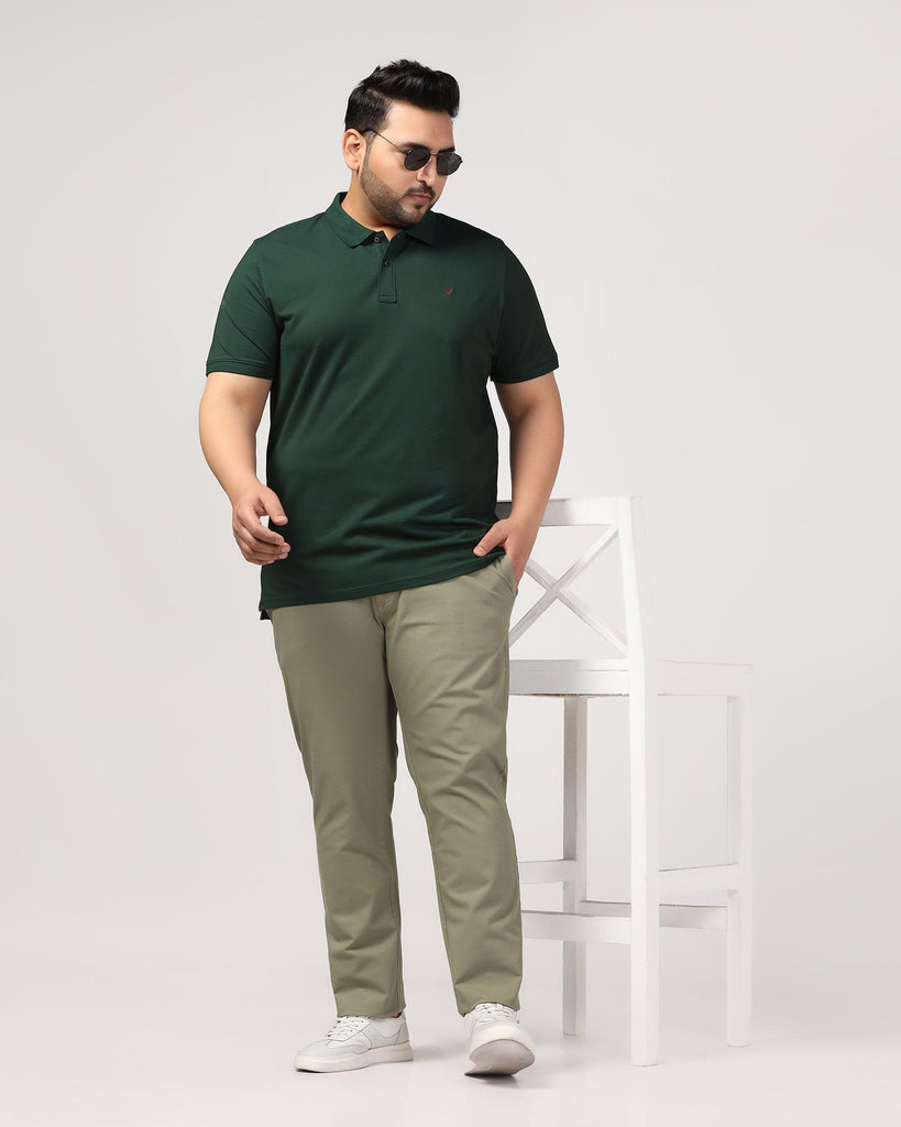 Must Haves Slim Fit B-91 Casual Olive Solid Khakis - Kiler