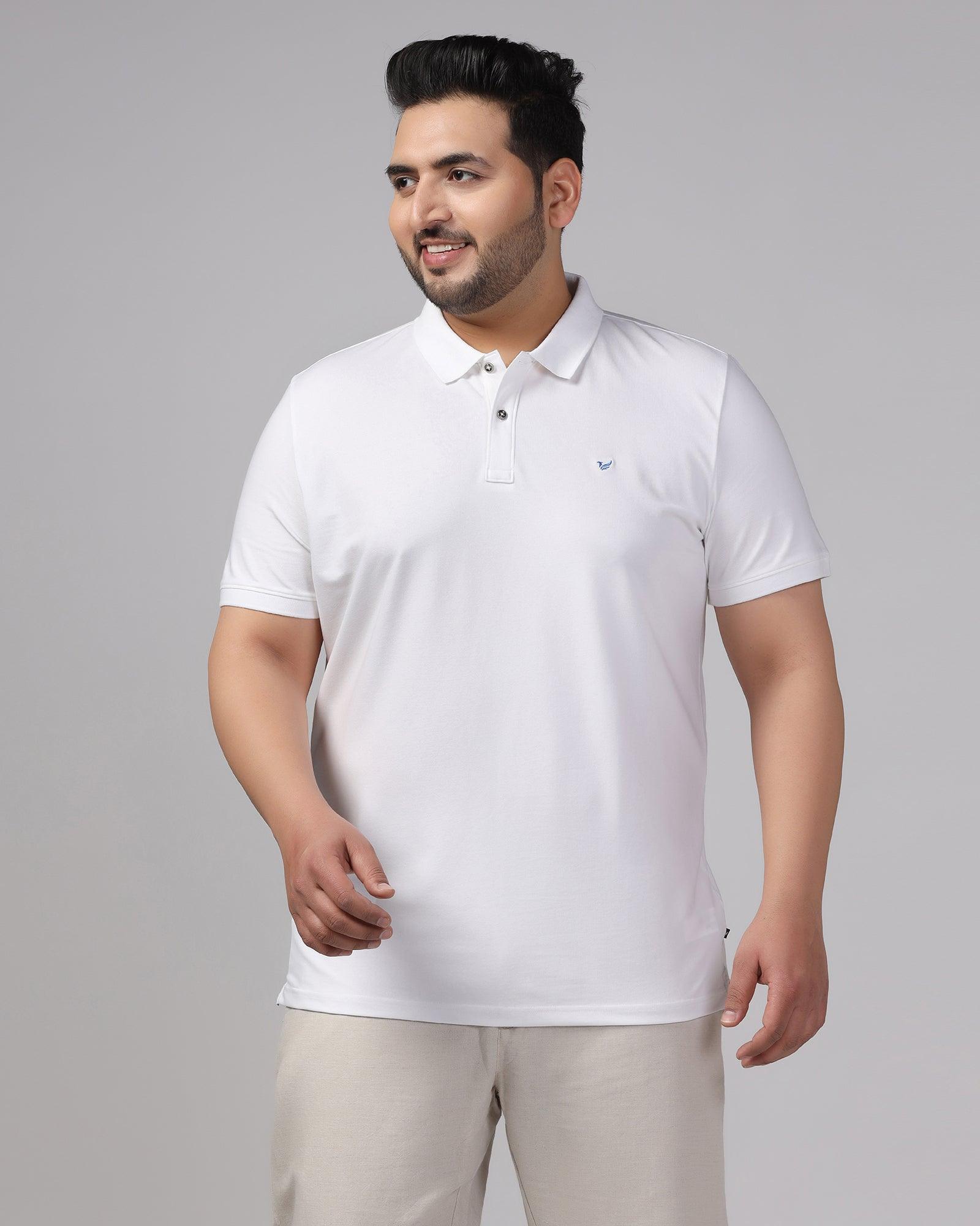 Must Haves Polo White Solid T Shirt - Yuki - Blackberrys