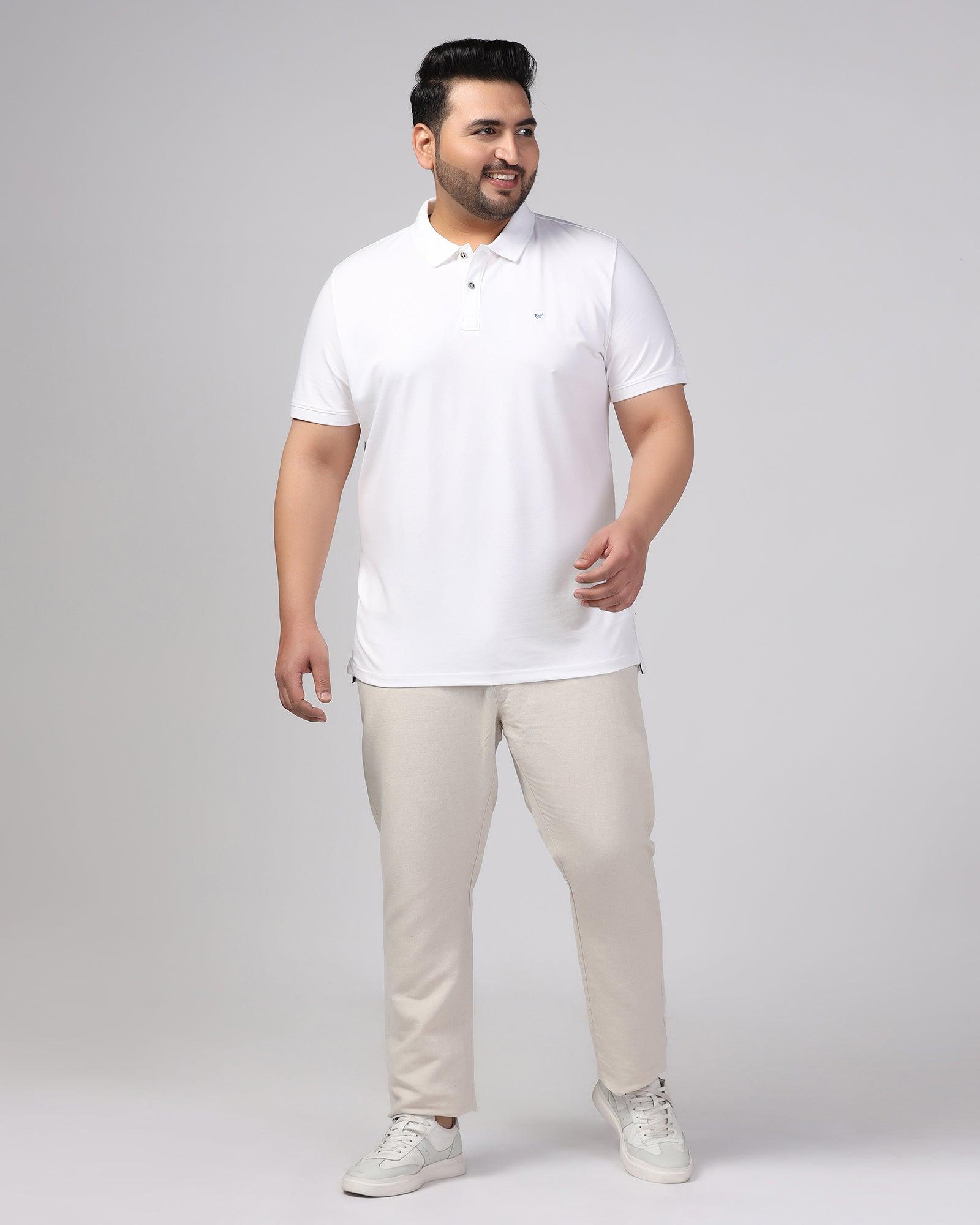 Must Haves Polo White Solid T Shirt - Yuki - Blackberrys