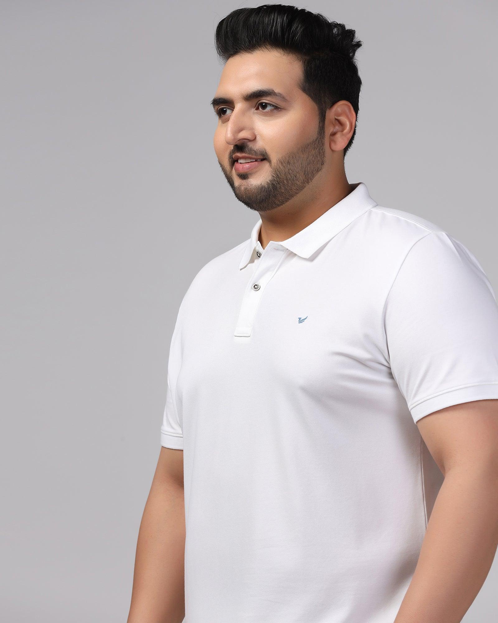 Must Haves Polo White Solid T Shirt - Yuki - Blackberrys