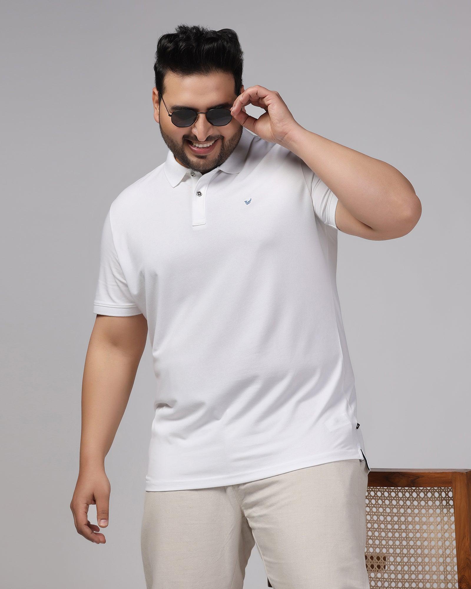 Must Haves Polo White Solid T Shirt - Yuki - Blackberrys