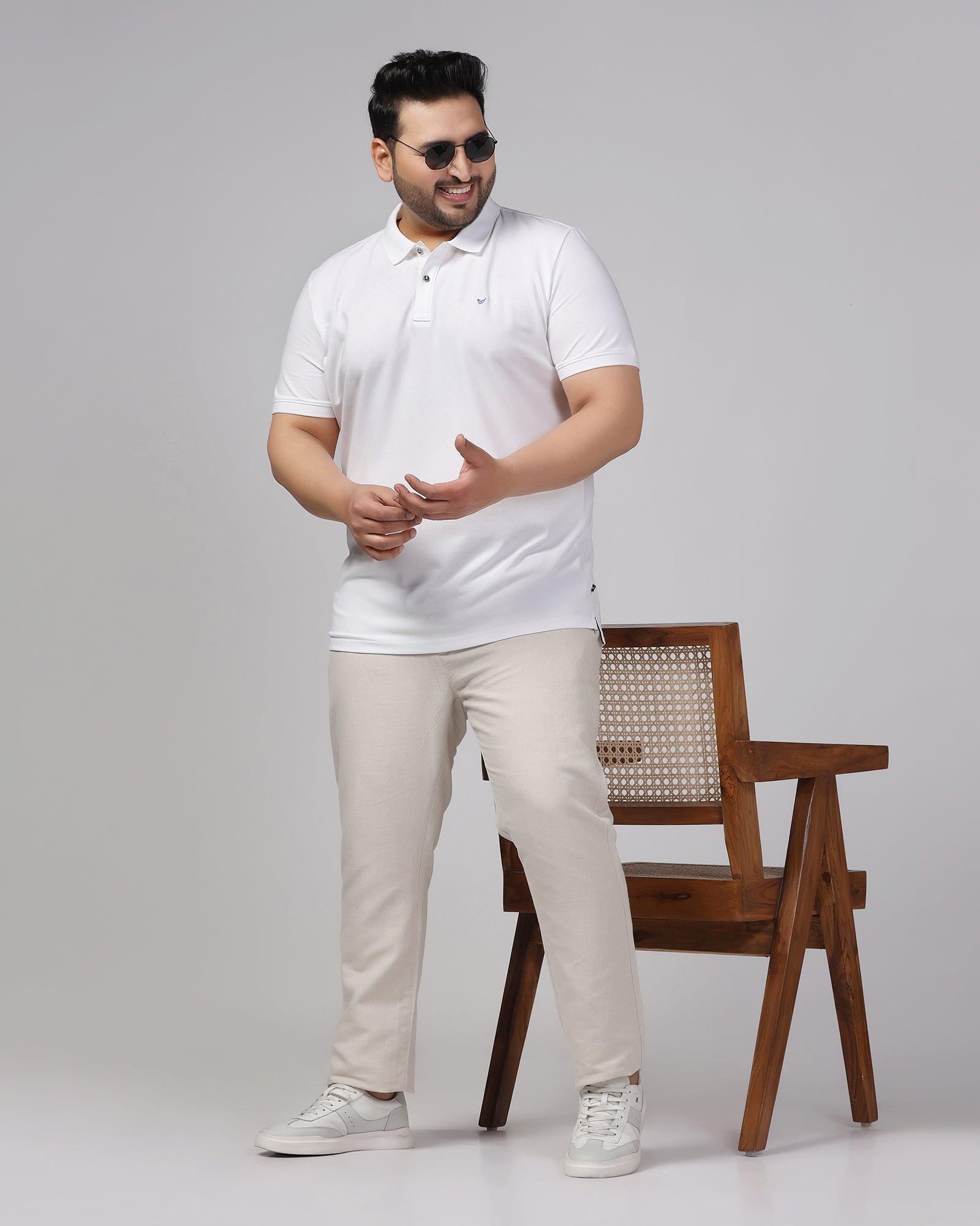 Must Haves Polo White Solid T Shirt - Yuki - Blackberrys