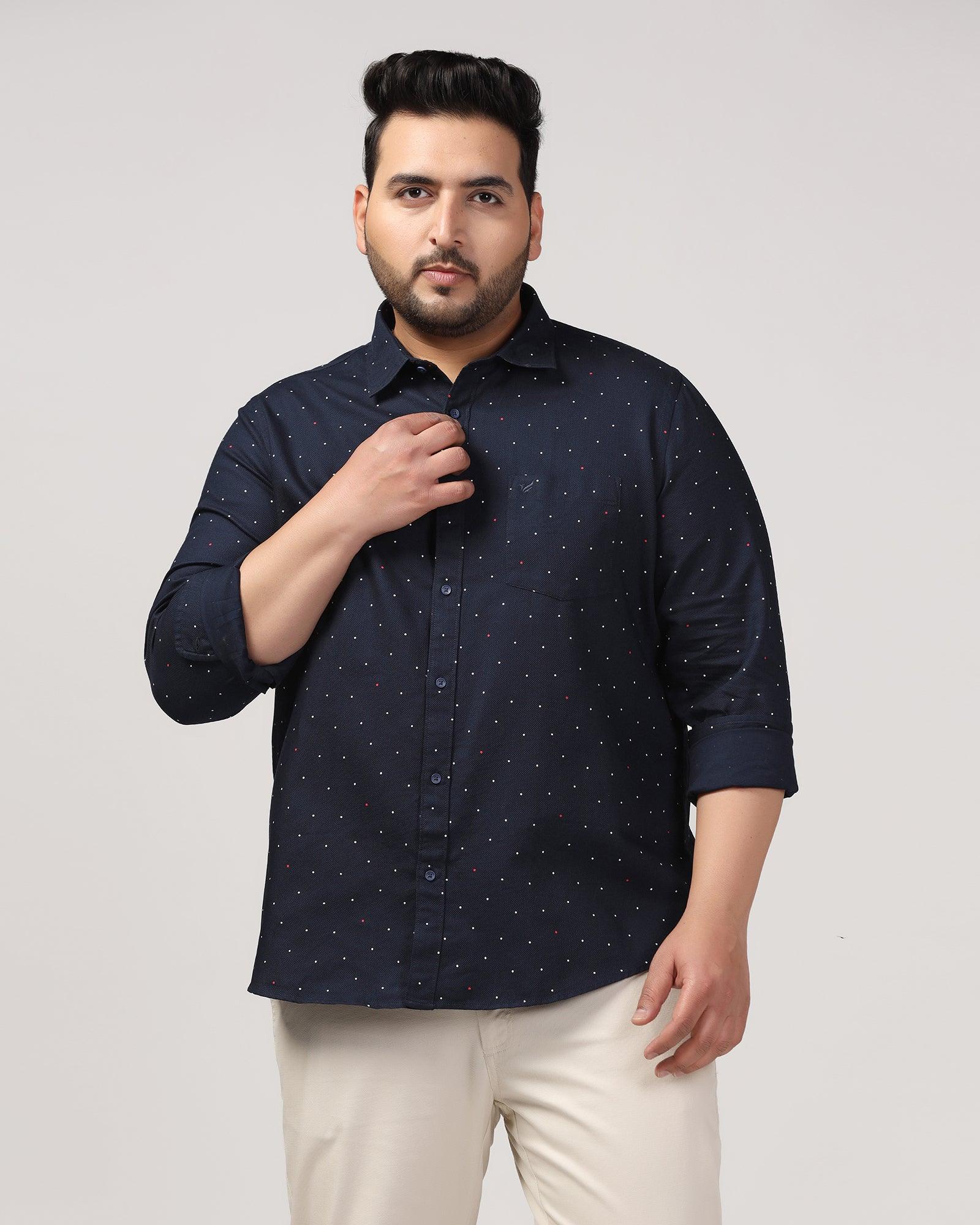 Must Haves Casual Navy Printed Shirt - Cato - Blackberrys