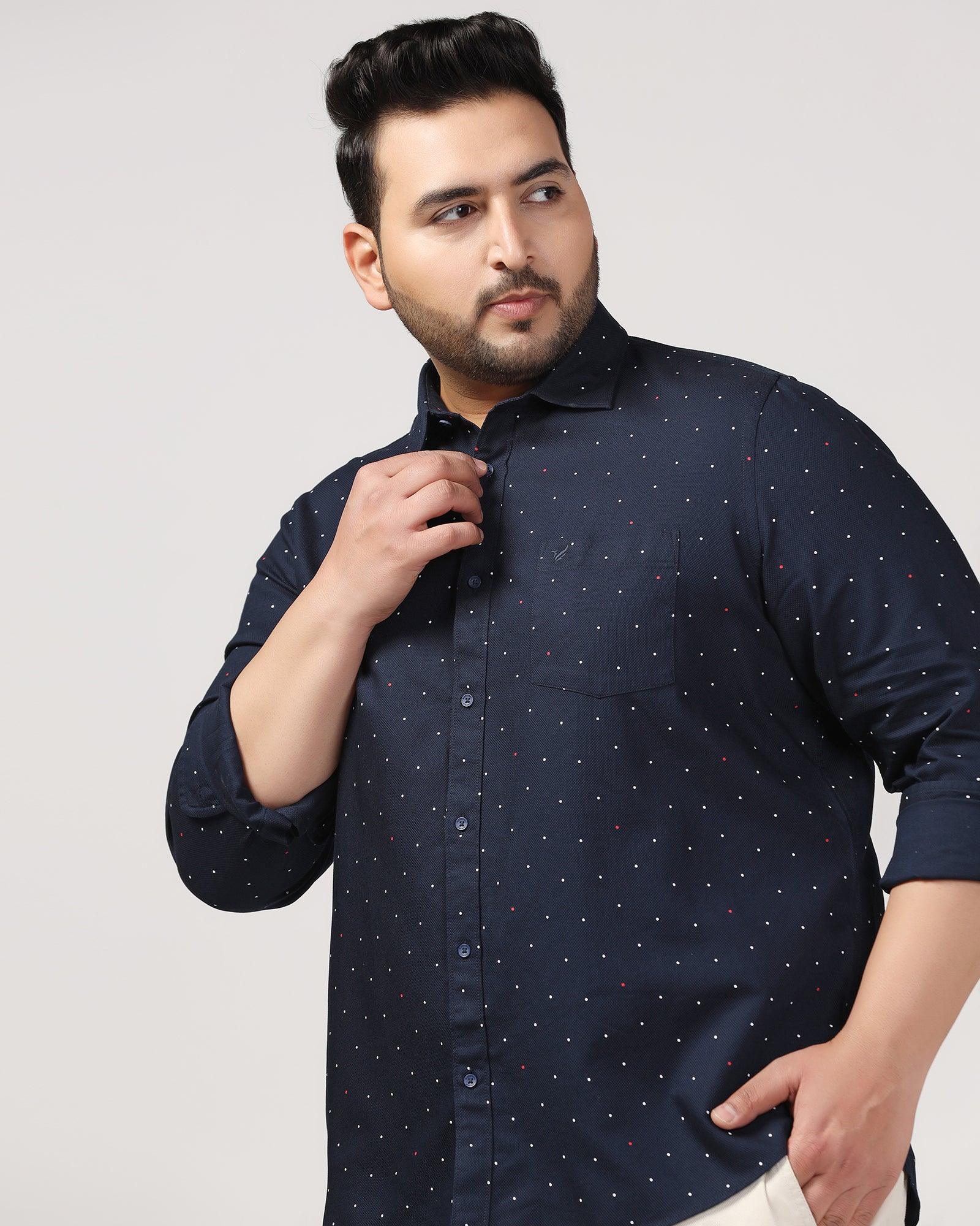 Must Haves Casual Navy Printed Shirt - Cato - Blackberrys