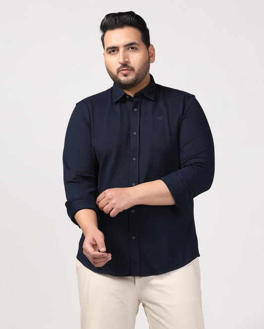 Casual Navy Solid Shirt - Pareto