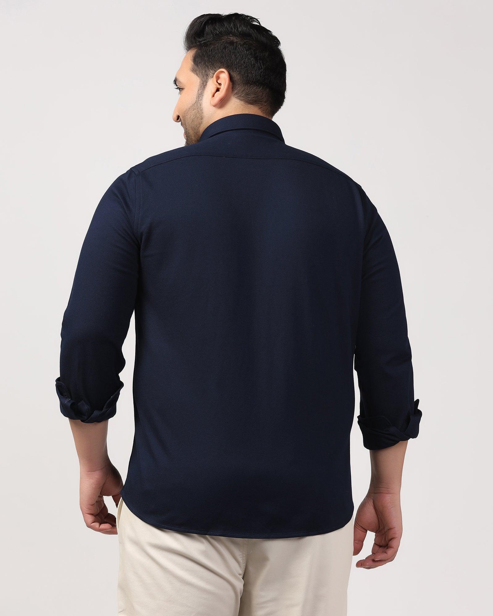 Casual Navy Solid Shirt - Pareto
