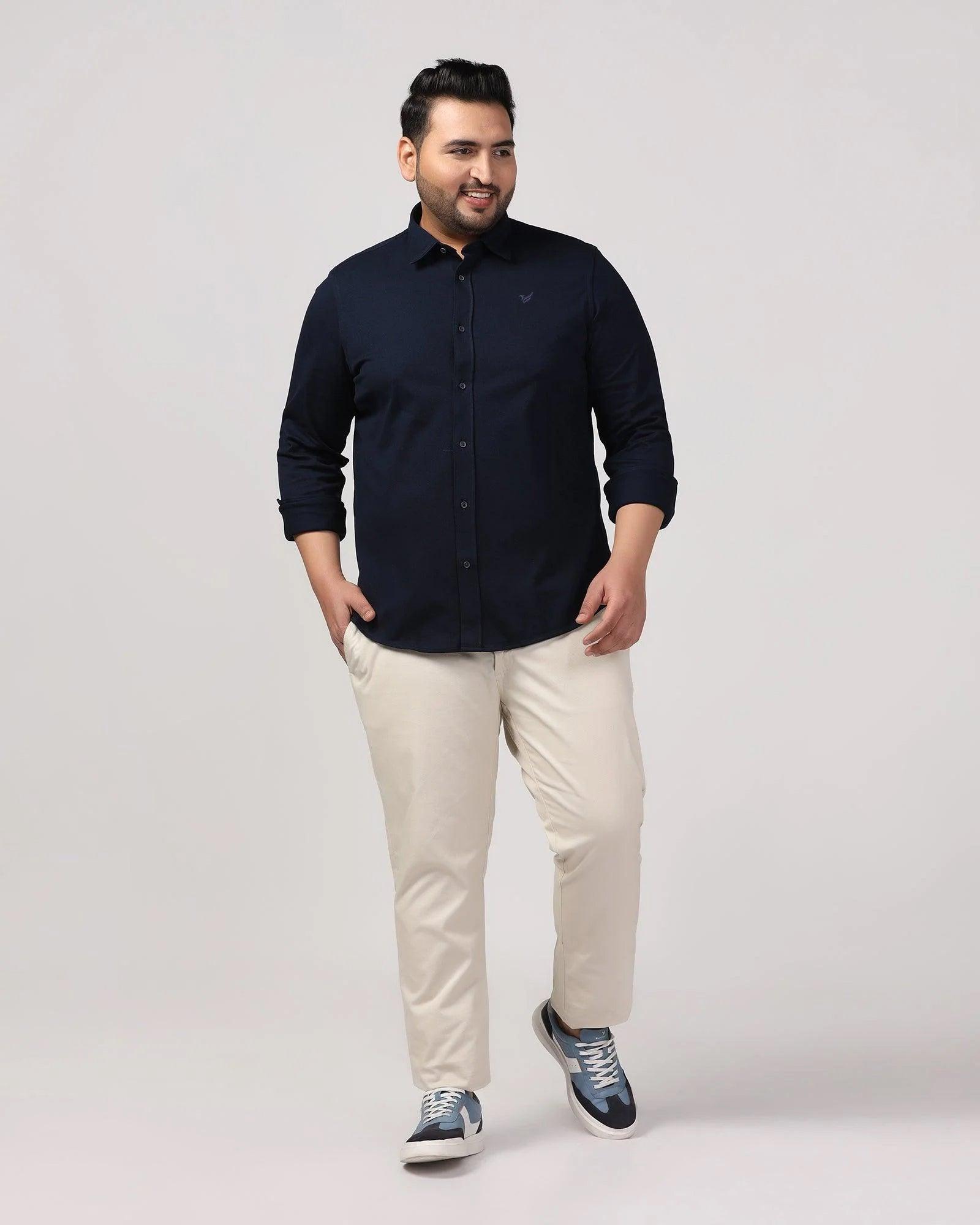 Casual Navy Solid Shirt - Pareto