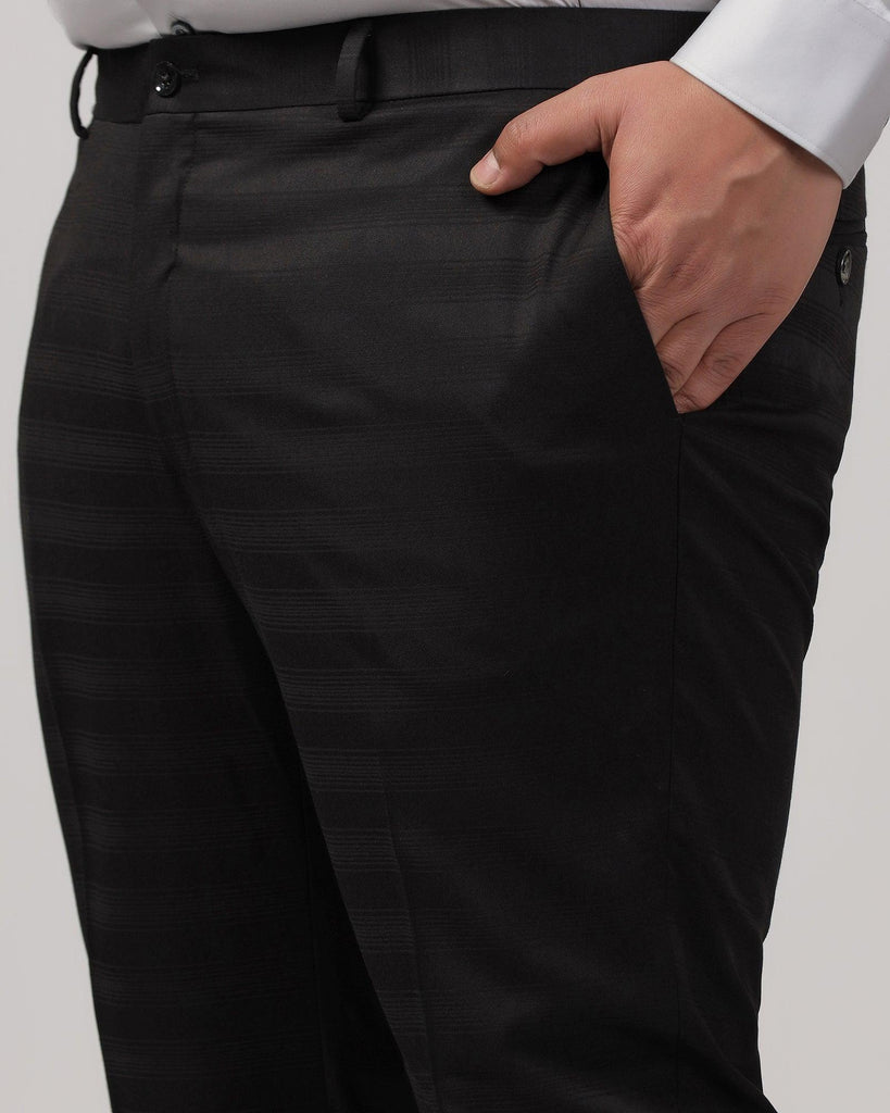 Slim Fit B-91 Formal Black Striped Trouser - Ben