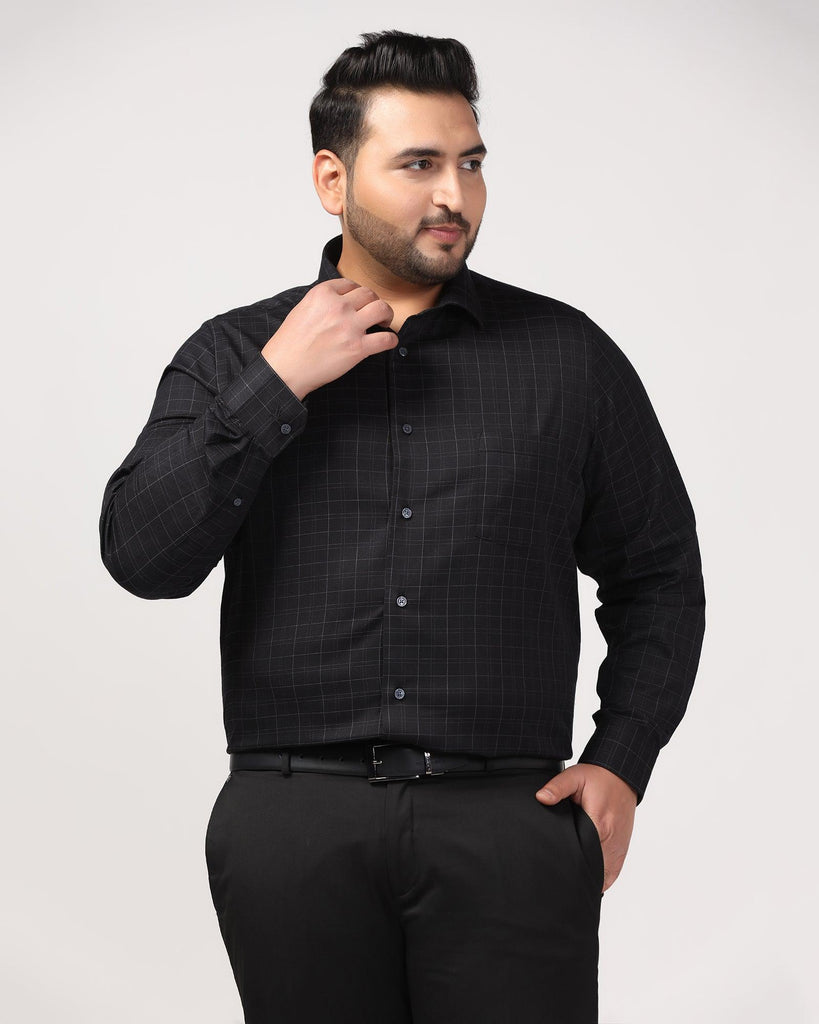 Temp Tech Formal Black Check Shirt - Caldon