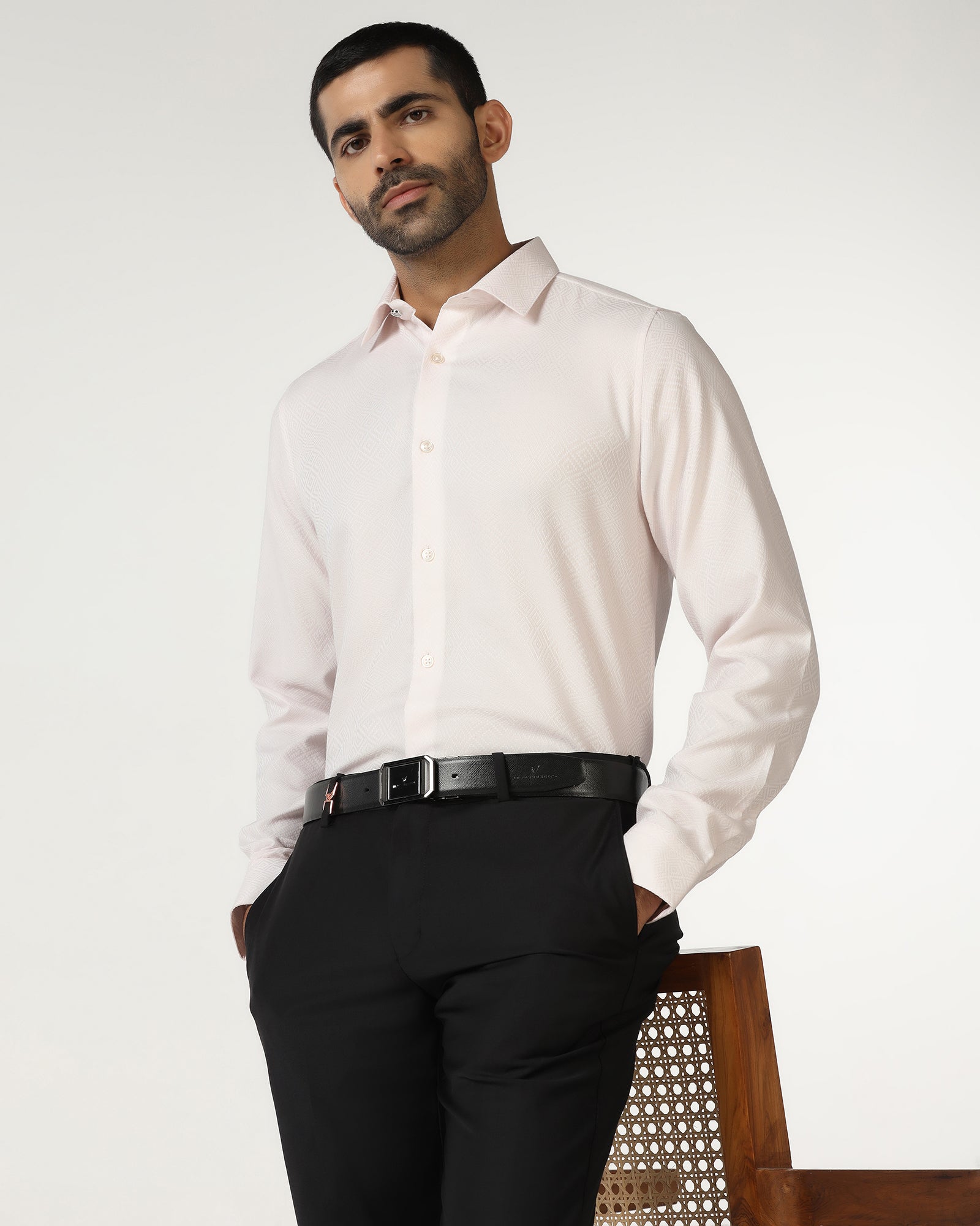 Peach Jacquard Shirt - Render