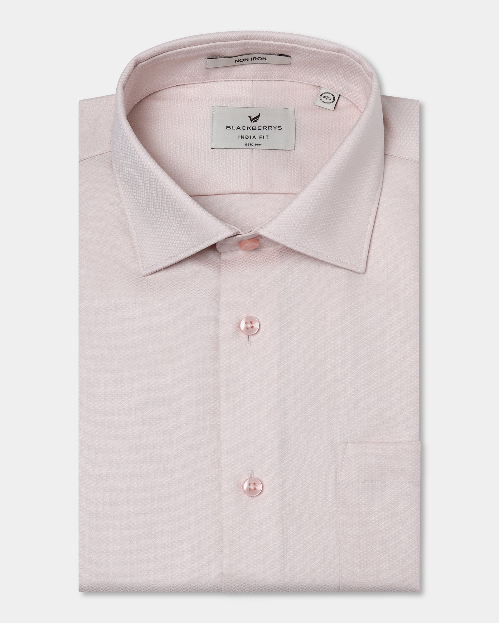Peach Non Iron Textured Shirt - P31