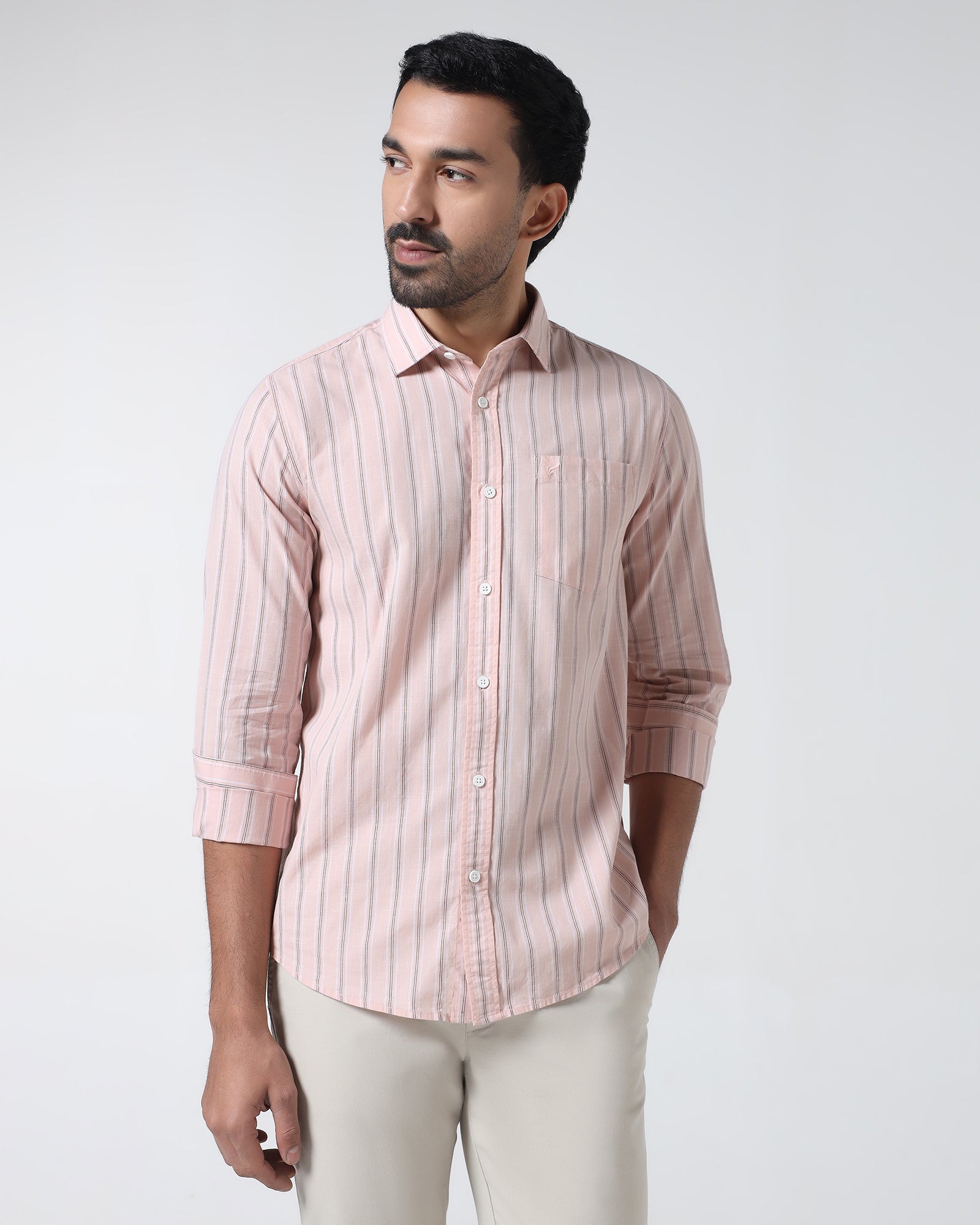 Peach Stripe Shirt - Lekor