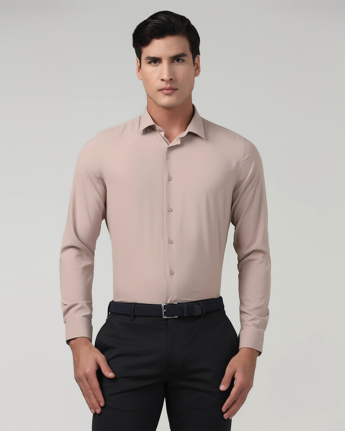 Buy Peach Techpro Solid Shirt - Shephard Online
