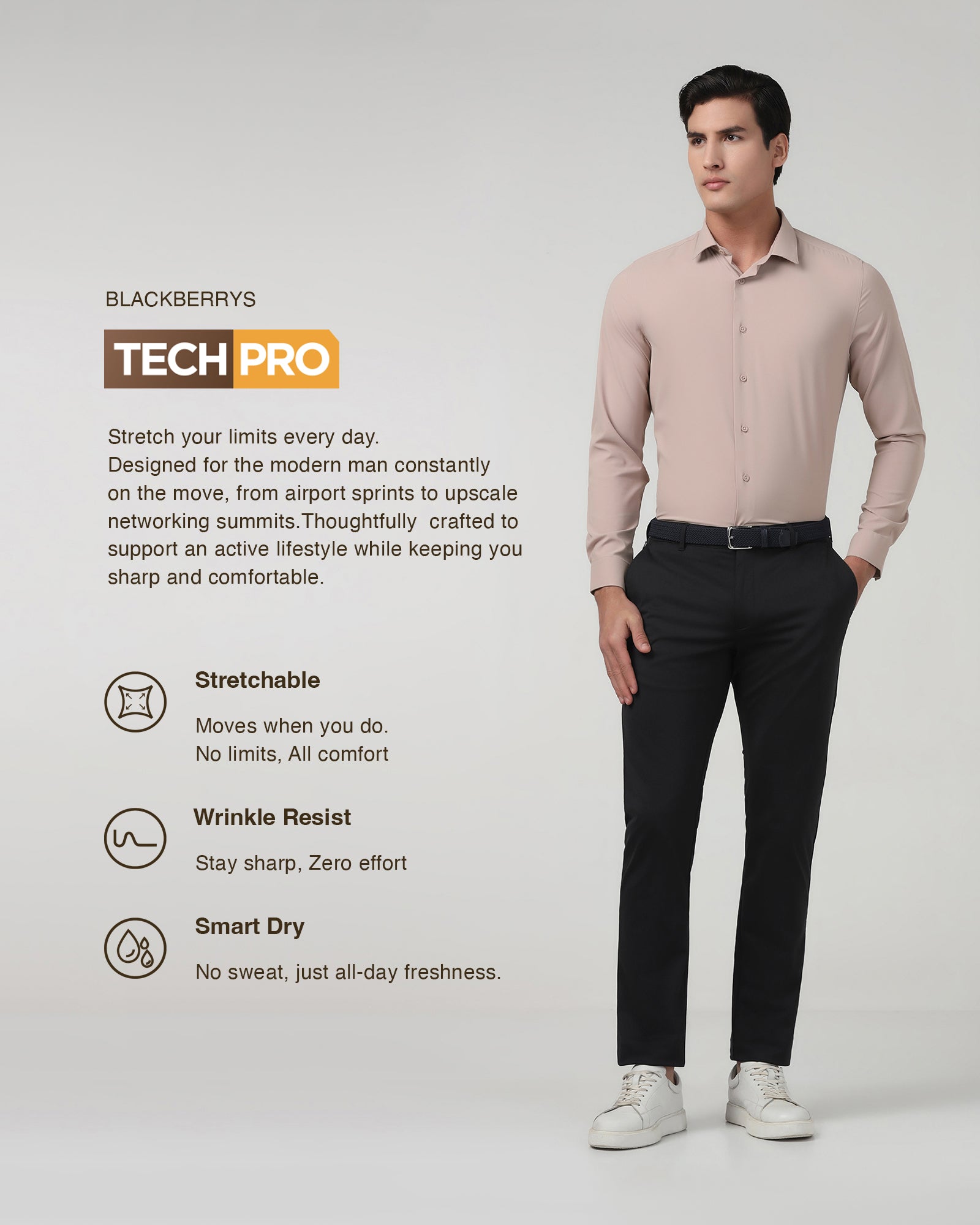 Peach TechPro Solid Shirt - Shephard