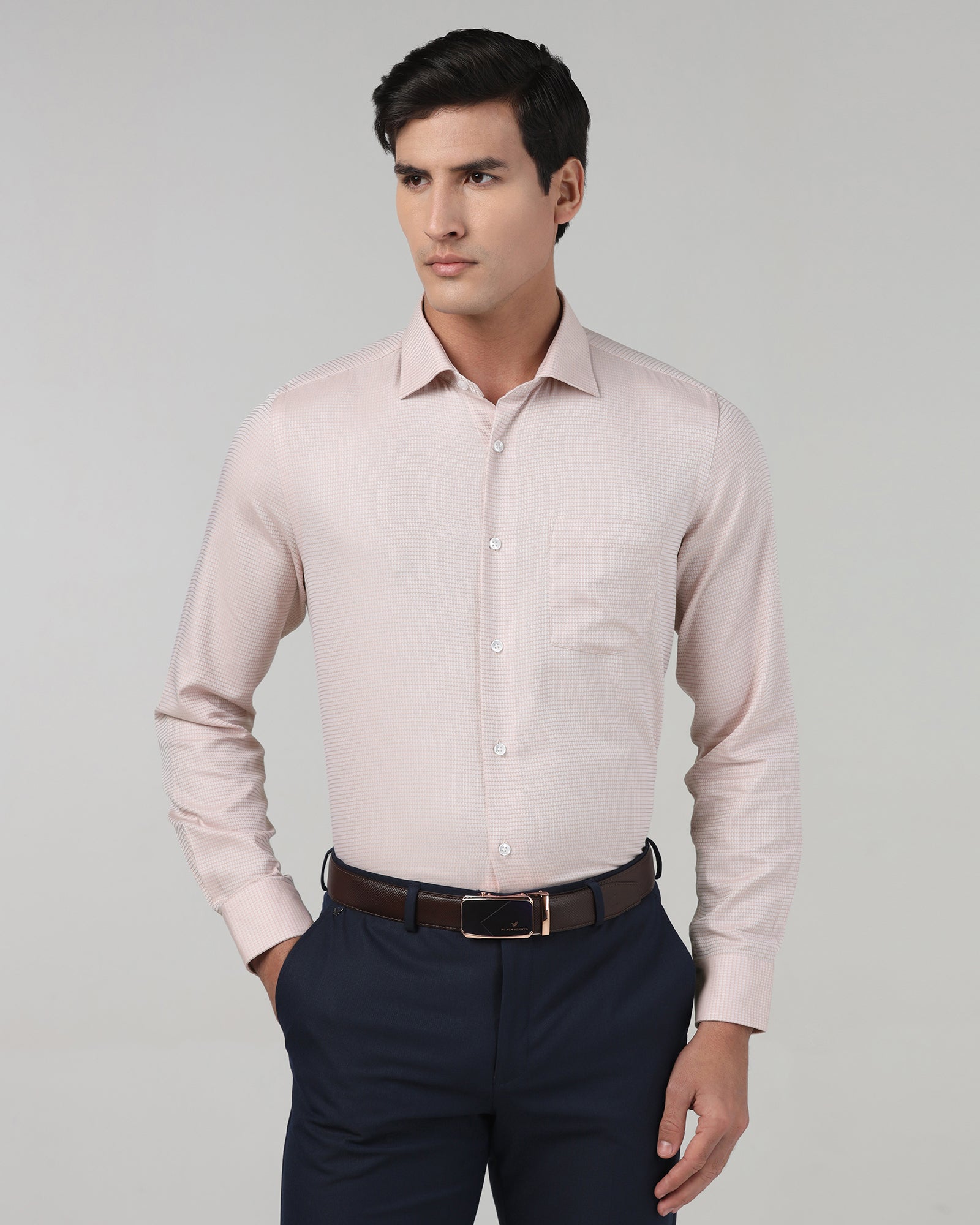 Peach Textured Shirt - Brice