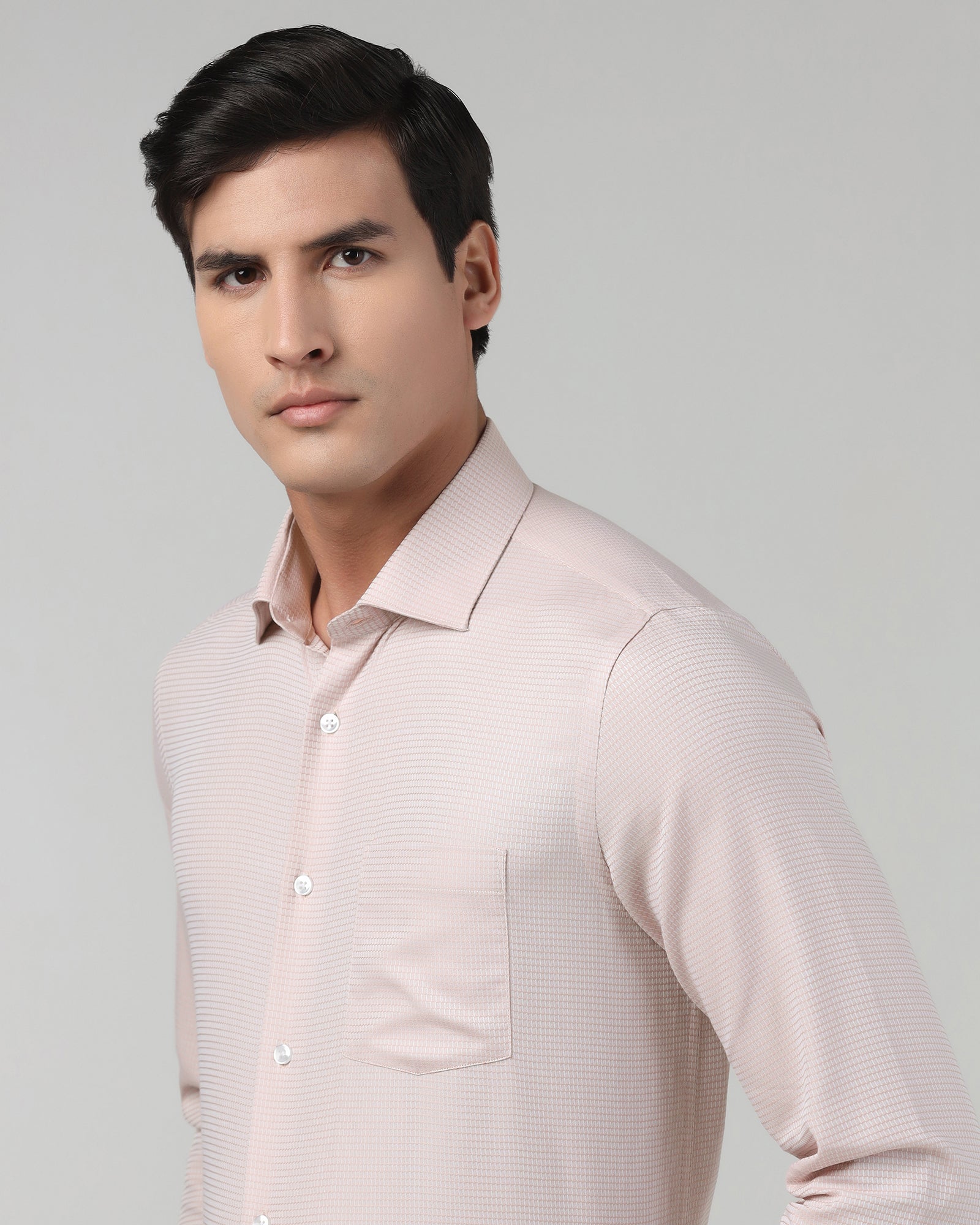Peach Textured Shirt - Brice
