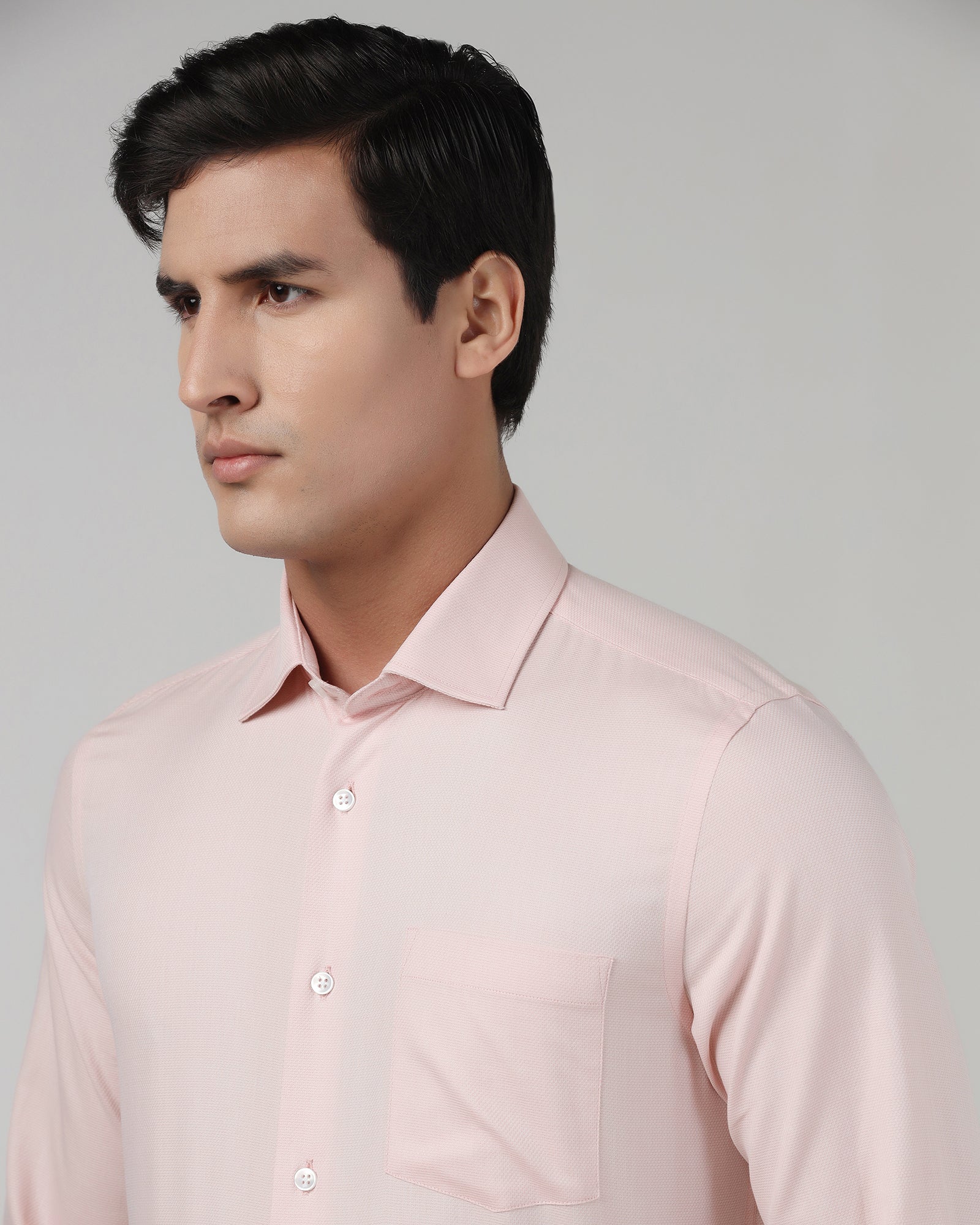 Peach Textured Shirt - Hawker