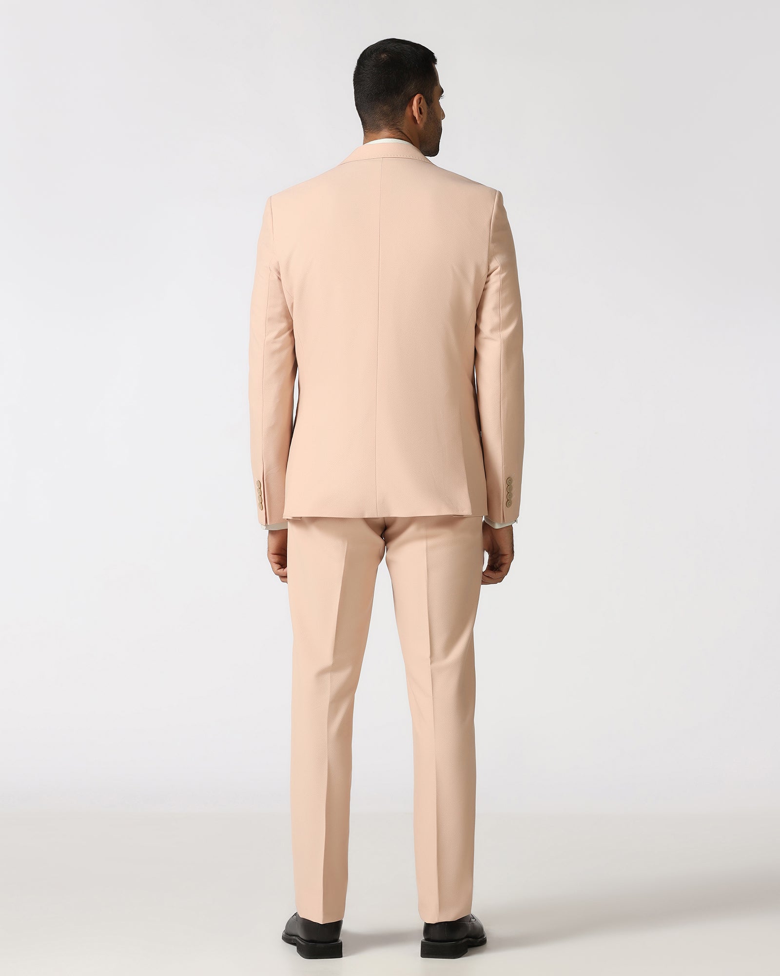 Peach Three Piece Textured Suit - Heddle