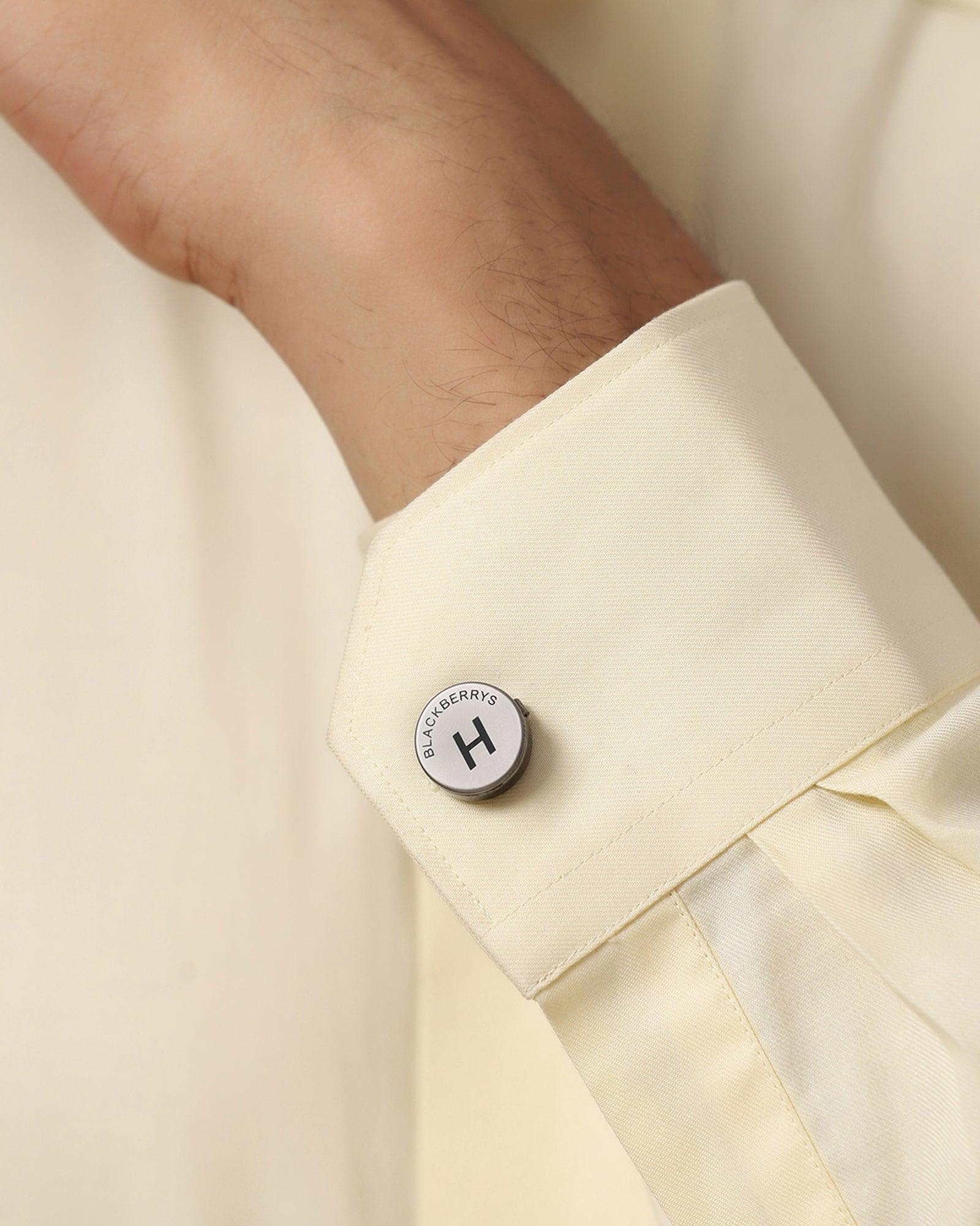 Personalised Shirt Button Cover With Alphabetic Initial-H