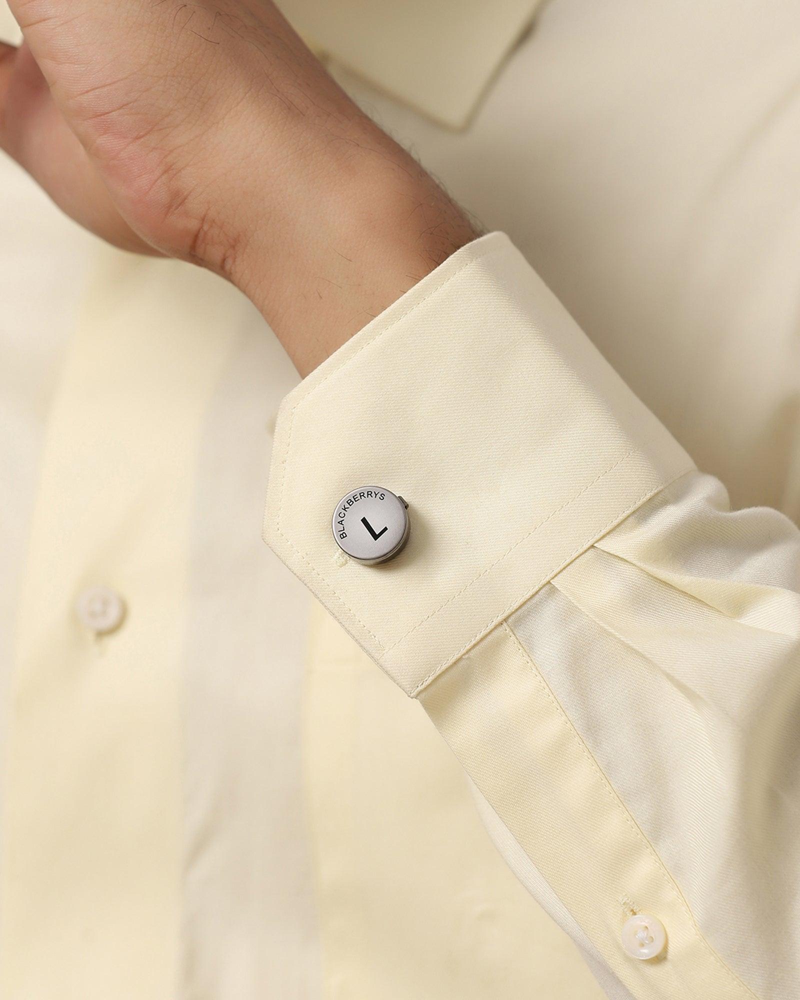 Personalised Shirt Button Cover With Alphabetic Initial-L