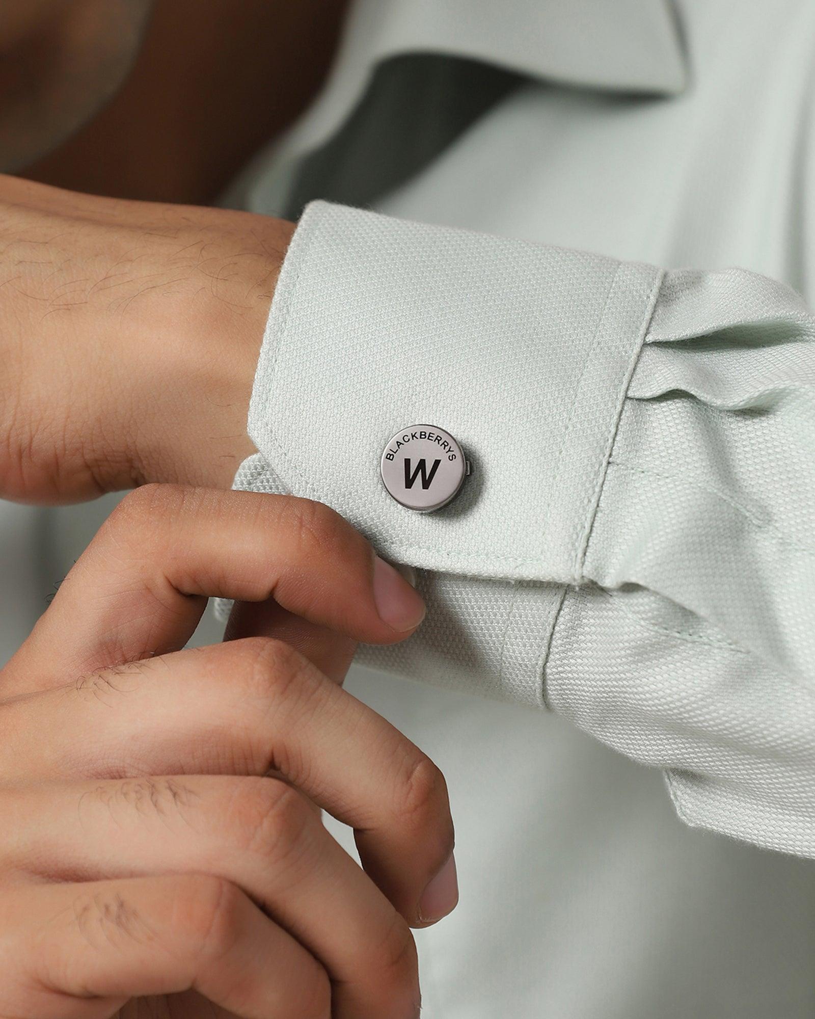 Personalised Shirt Button Cover With Alphabetic Initial-W