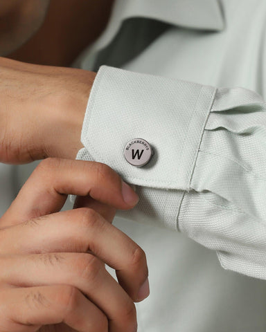 Personalised Shirt Button Cover With Alphabetic Initial-P