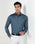Petrol Blue Unwrinkle Solid Shirt - Sylvia