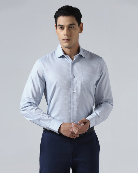 Petrol Blue Textured Shirt - Tray
