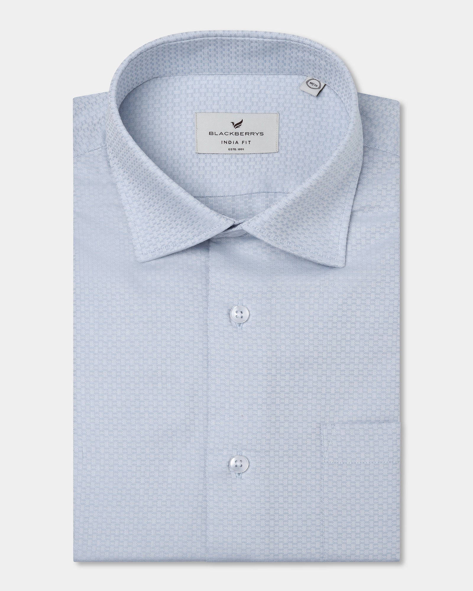 Petrol Blue Textured Shirt - Tray