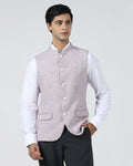 Pink Bandhgala Textured Waistcoat - Cadens