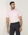 Pink Half Sleeve Textured Shirt - Ryan