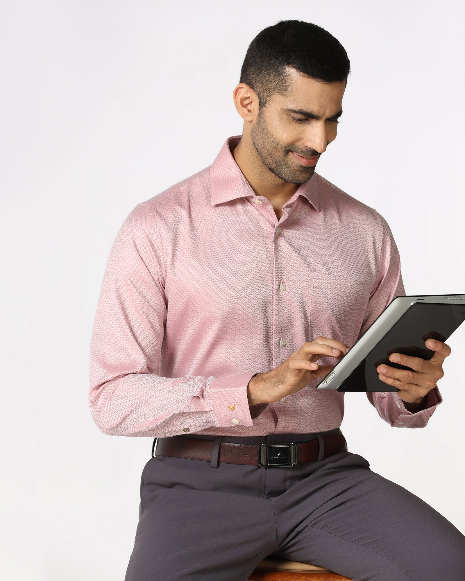 Pink Luxe Jacquard Shirt - Mirror