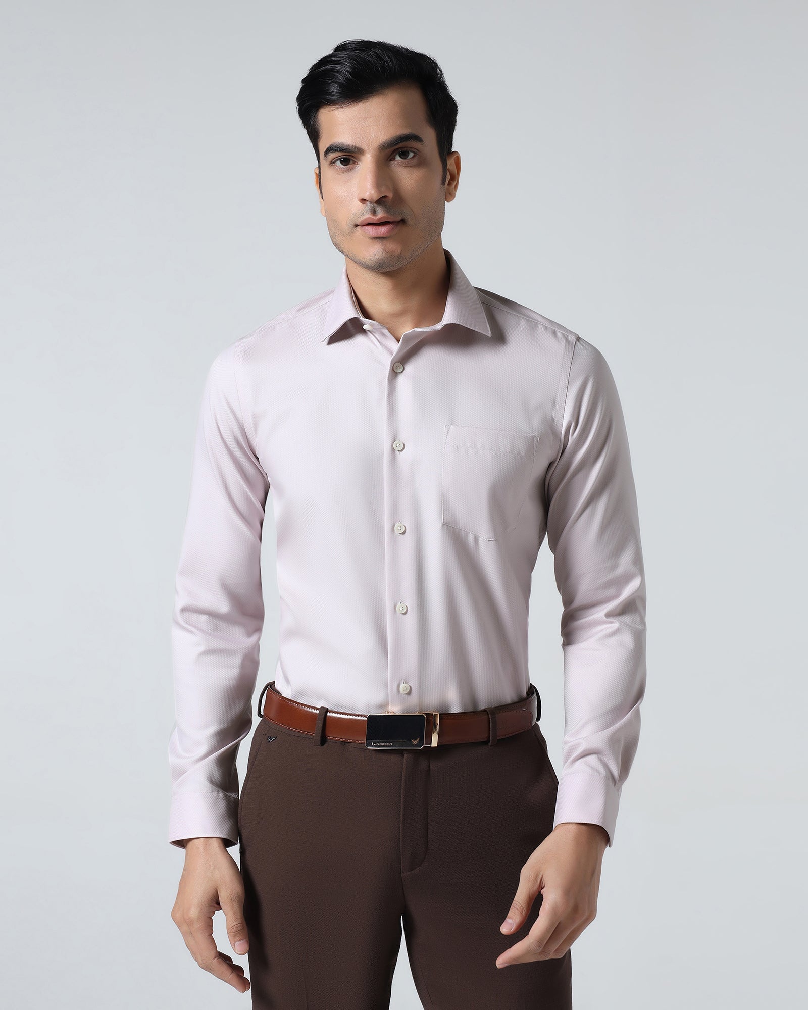 Pink Non Iron Textured Shirt - P31