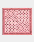 Pink Printed 100% Silk Pocket Square - Aerial