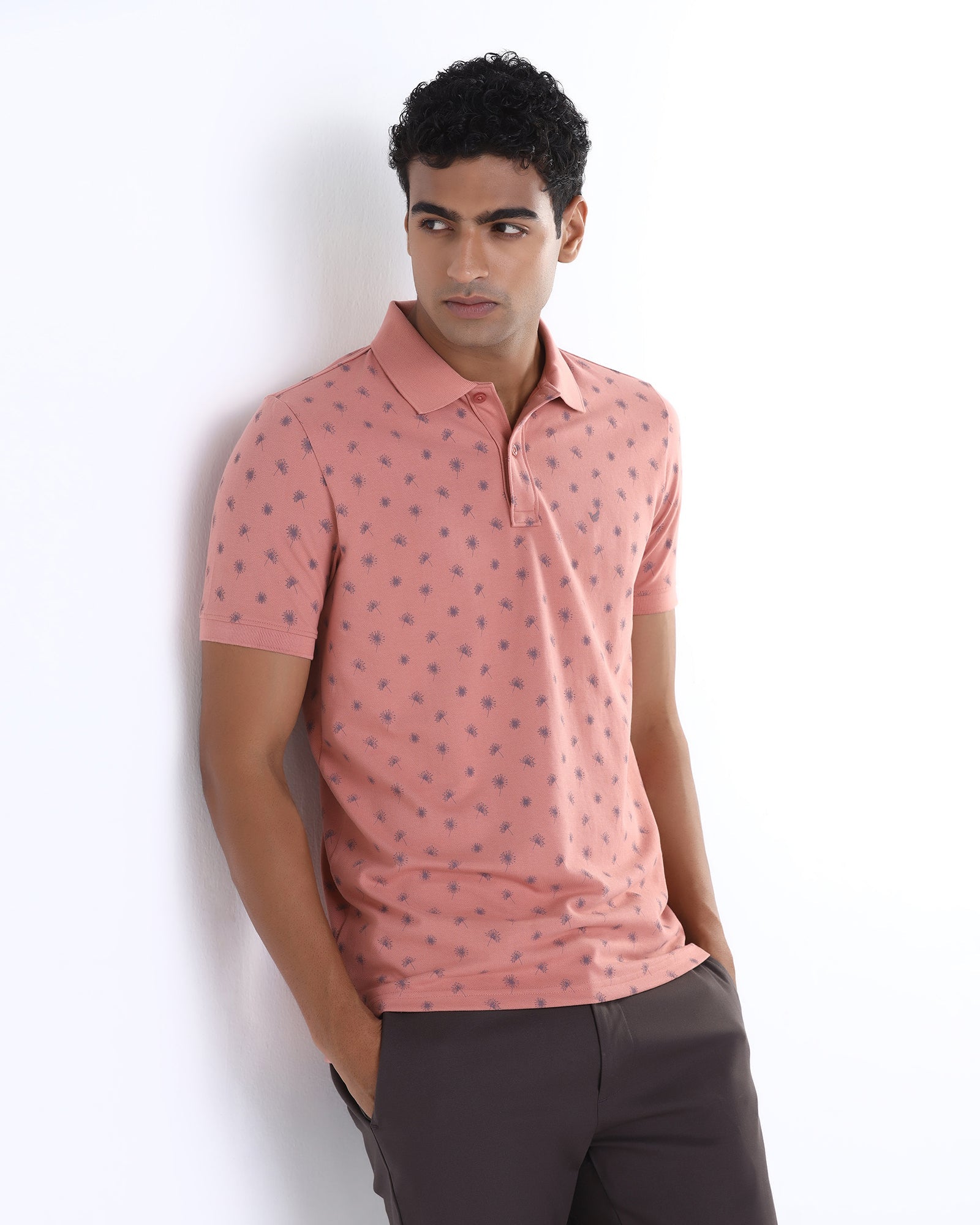 Pink Printed Polo - Viore
