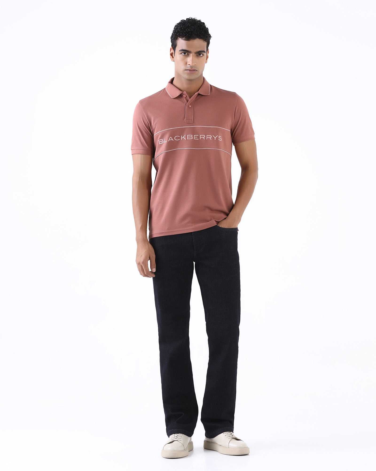 Pink Solid Polo - Rhoda