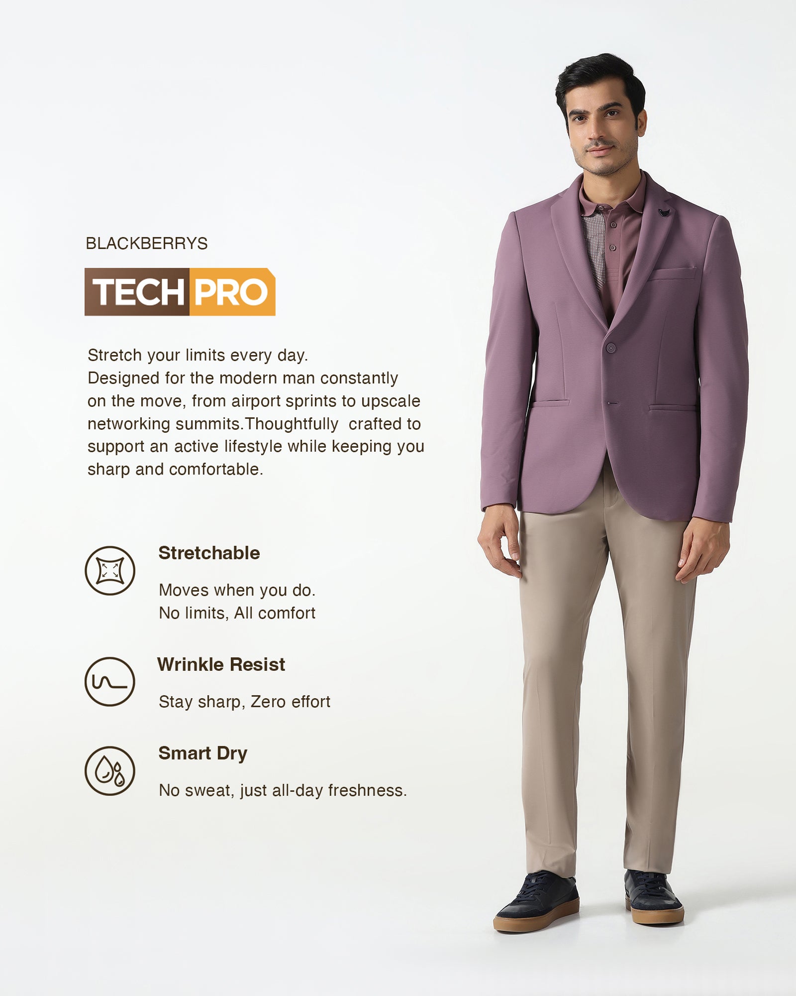 Pink TechPro Stripe Blazer - Fiesta