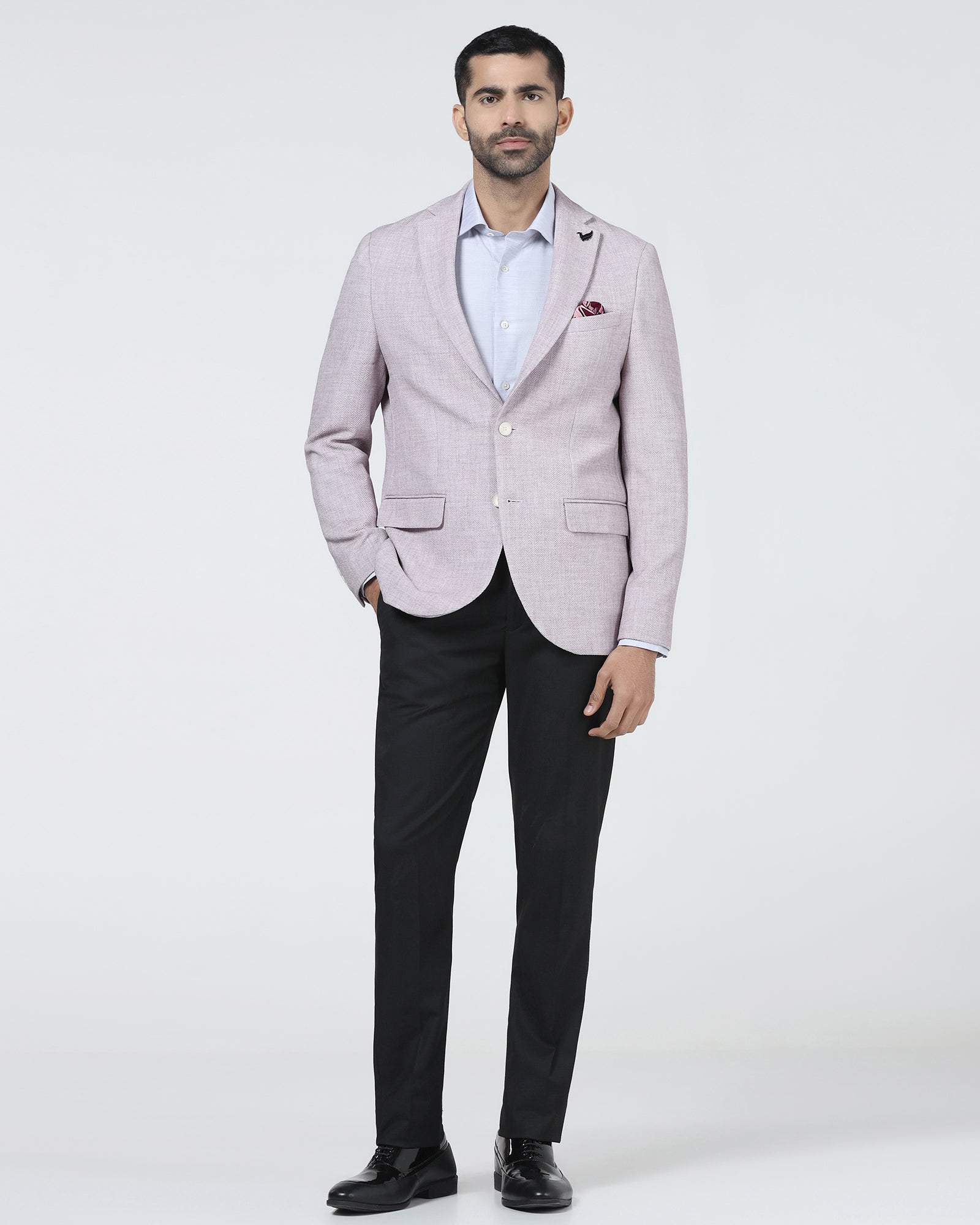 Pink Textured Blazer - Adams