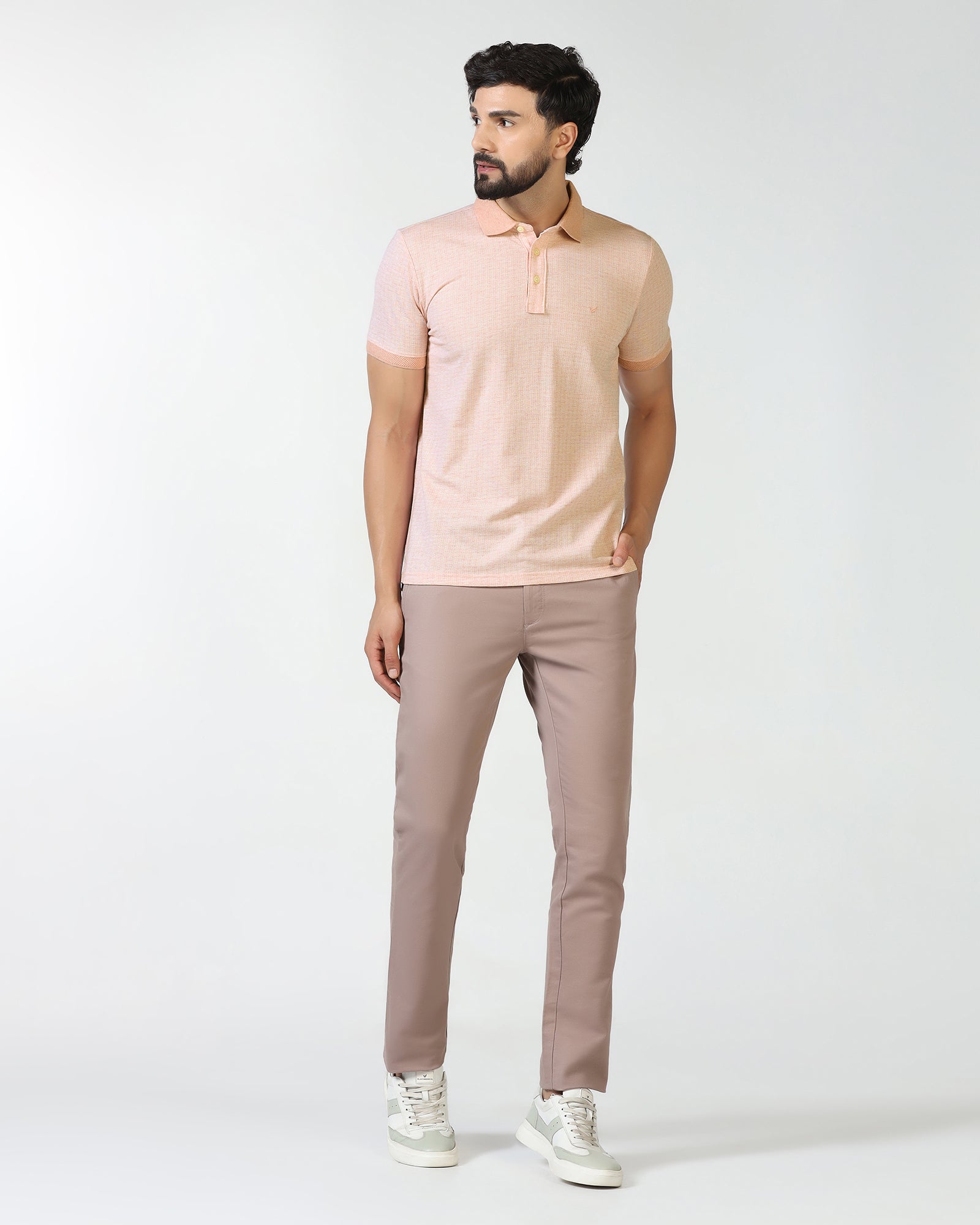 Pink Textured Polo - Shepred