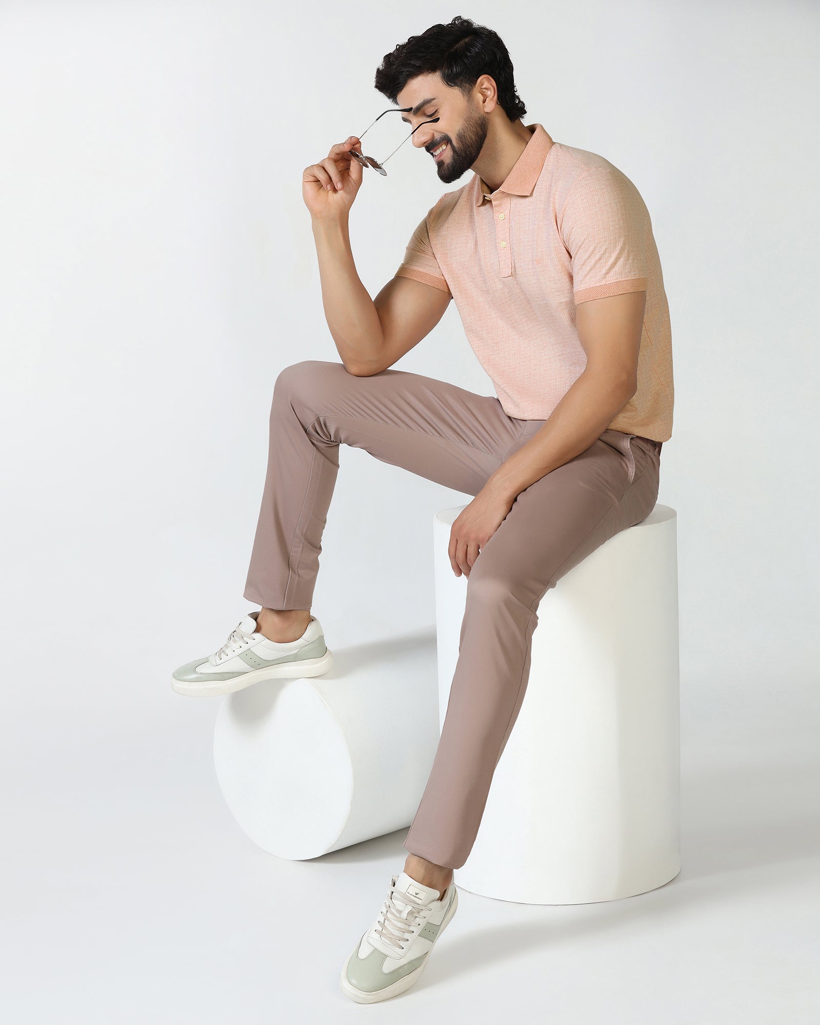 Pink Textured Polo - Shepred