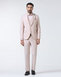Pink Three Piece Textured Suit - Jiddle