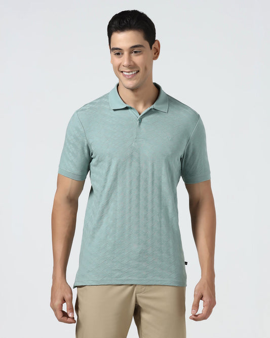 Pista Green Textured Polo - Kim Chum