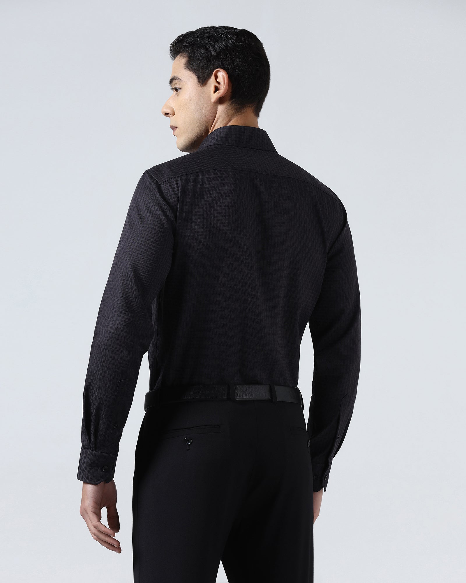 Plum Non Iron Textured Shirt - Elodie